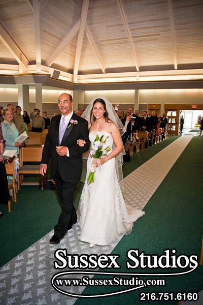 Jennifer & Dad walking down aisle on her wedding